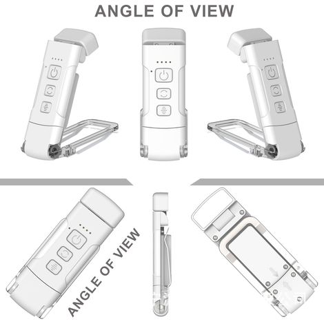 Segnalibro luminoso, ricaricabile tramite USB, luce portatile con clip, mini luce LED con protezione per gli occhi, bianca