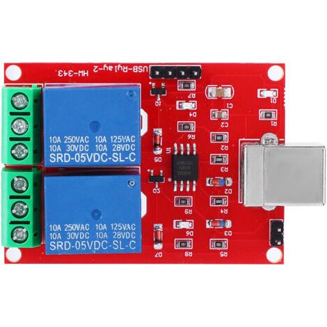Interruptor de comandos USB 5 V, módulo de relé de 2 canales, interruptor de comandos inteligente para computadora/PC, interruptor de comandos USB. (1/4)
