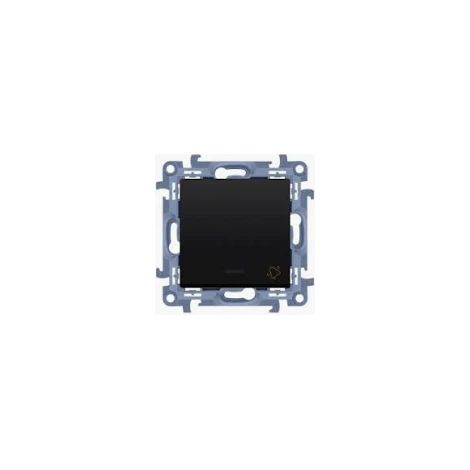 Pulsador de luz (módulo) 10AX, 250V, terminales de tornillo, negro mate, SIMON10