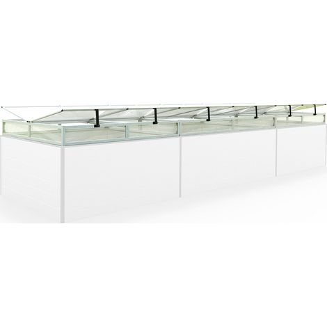 Châssis de jardin en aluminium / Plaques double paroi Serre pour plantes pour jardin, balcon, fenêtre de toit avec ouverture, résistant aux UV et aux intempéries, 150 x 490 cm