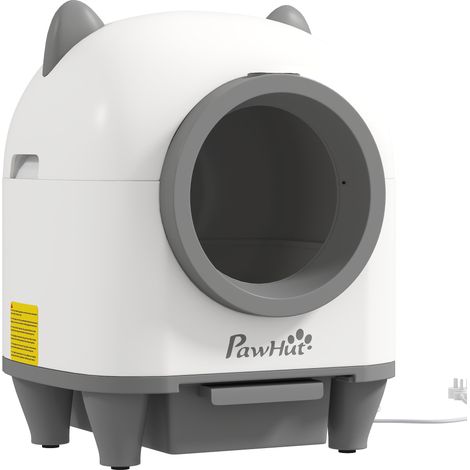 Lettiera per gatti autopulente 55.5 x 51 x 60 cm smart con diffusore integrato design moderno in PP bianco 210007797