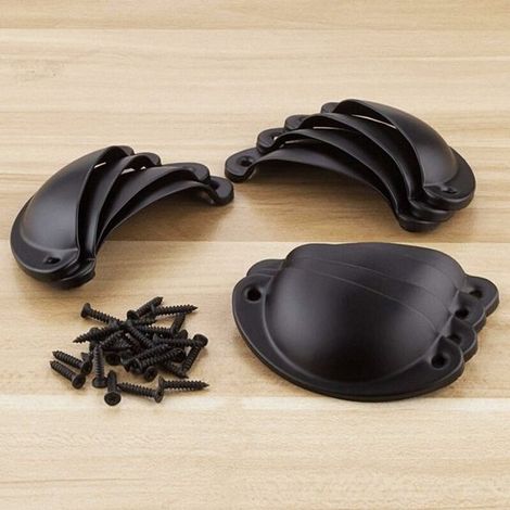 12 Stück,Griff für Küchenschrank,Mittenabstand 65 mm,schwarz,8,1 × 3,2 × 1,8 cm (1/4)