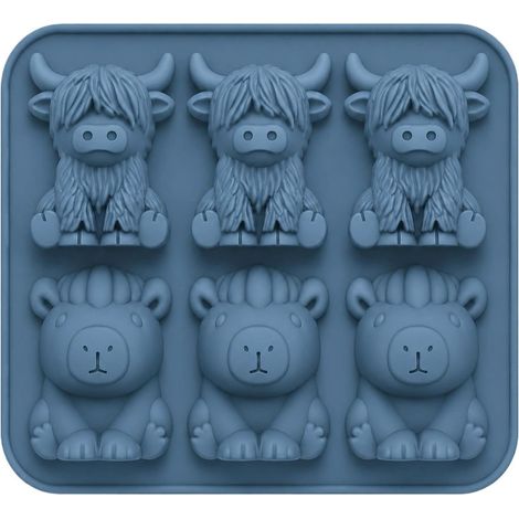 à glaçons en forme de vache 3D, 6 compartiments, réaliste, (1/5)