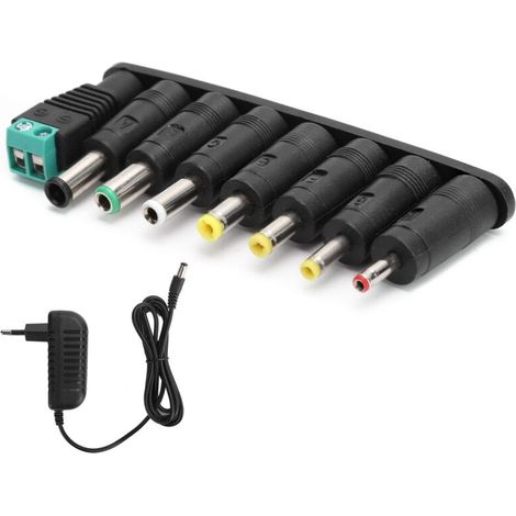 Adaptateur Alimentation 12V 2A pour Ruban LED avec 8 Embouts DC et Chargeur Universel 100‑240V Prise Européenne (1/5)