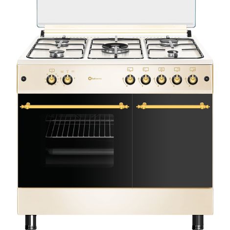 SOLTHERMIC COCINA GAS CREMA RÚSTICA 90X60 PORTABOMBONA F9LT50G2-C