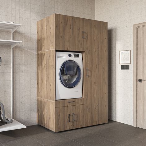 Roomart Waschmaschinenschrank 127 cm, Eiche