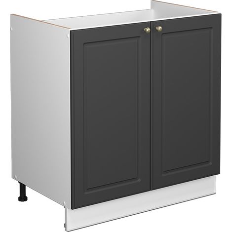 Mobile sottolavabo per bagno Fame-Line, Antracite-oro, 80 x 81.6 cm Senza piano di lavoro, Vicco