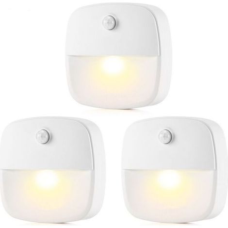 Tigrezy Lumiere Détecteur de Mouvement Interieur, Lampe Detecteur de Mouvement Pile, Veilleuse LED automatiquel pour Chambre, Cuisine, Couloir, Escalier, Coffre-fort (Blanc Chaud, Paquet de 3) (1/3)