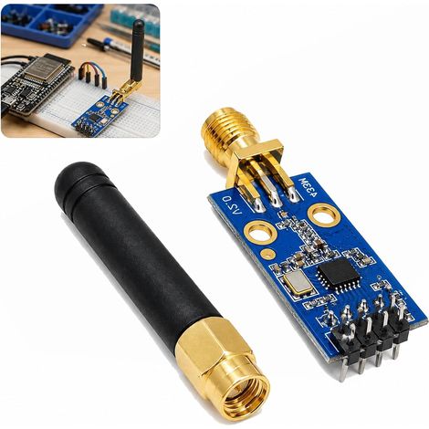 CC1101 Wireless Module with SMA 433MHz Connector and SMA Antenna, CC1101 Low Power SPI Wireless Module, CC1101 433MHz RF Transceiver for IoT Projects and Data Transmission (1/5)