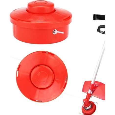 2 Pièces Tête de débroussailleuse Universelle,Têtes de Trimmer Universel Herbe Tondeuse, pour Jardin Pelouse Patio,M10x1,25mm(Rouge) (1/5)