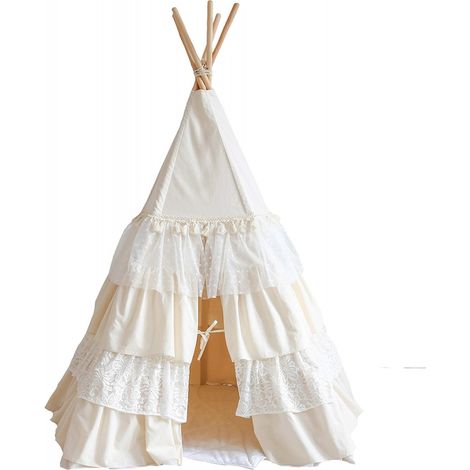 Ensemble Tente tipi et matelas enfant natural colors - Beige, blanc (1/5)