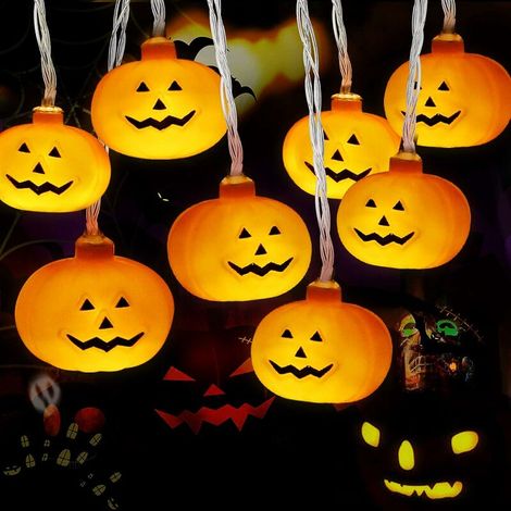 Kürbis-Lichterkette, 3 m, 20 LEDs, Kürbis-Dekor-Lichterkette, leuchtende Lichterkette, für DIY Halloween/Weihnachtsparty (1/5)