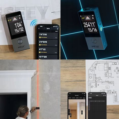 Livello di misurazione angolare con telemetro laser, smart life, Android, iOS, sketch, 100 m