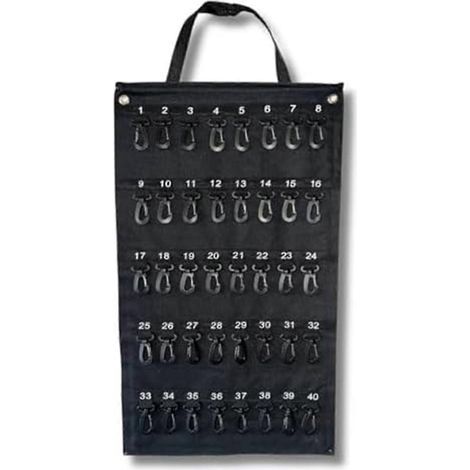 Boîte de rangement pour clés enroulable et polyvalente, résistante aux intempéries et portable, pouvant contenir 40 clés, avec crochet de sécurité. (1/5)