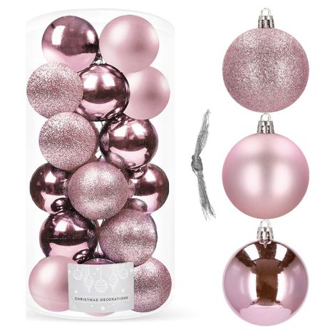 Weihnachtskugeln 20 Stück 4 cm rosa