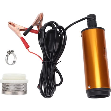 Mini pompa elettrica sommergibile portatile applicabile 12V 51mm DC 30L/Min pompa per acqua al cherosene parti del veicolo lega di alluminio nero arancione 60W