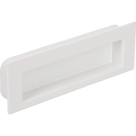 Siro Muschelgriff Nicola B 112 - Zinkdruckguss weiß glänzend - Einlassmaß 106,5x31mm - Griffmuschel für Möbel und Küchenfronten