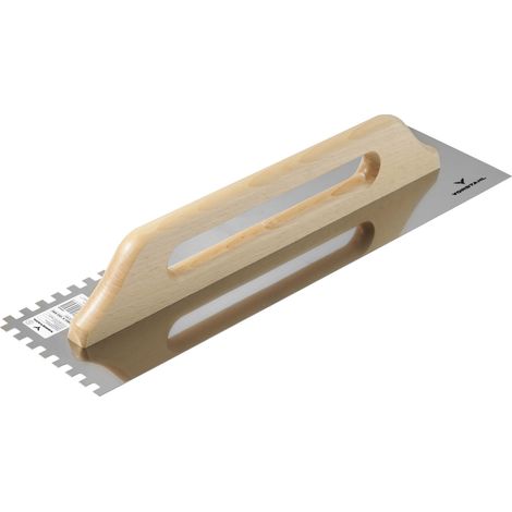 Truelle crantée en acier inoxydable avec manche fermé 480 x 130 mm (6 x 6 mm) Vorstahl (1/3)