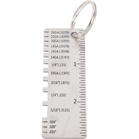 Réglet de contrôle de soudure en acier inoxydable, jauge d'épaisseur pour tôle, outil de mesure de cordon de soudure 72x25x1mm (1/5)