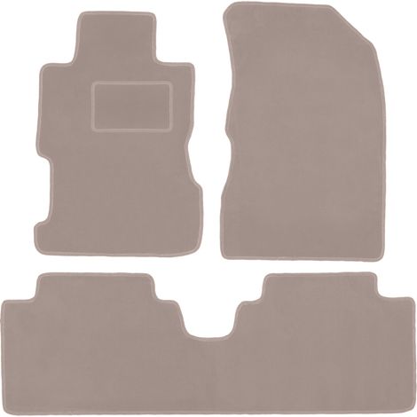 Alfombrillas de terciopelo beige para Honda Civic VII Sedán (2001-2005)