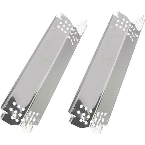 Lot de deux pare-chaleur universels en acier inoxydable pour barbecue, compatibles avec les brûleurs de barbecue, flamme réglable. (1/5)