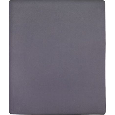 Drap-housse en coton tricoté gris anthracite, 90 x 200 cm (1/5)