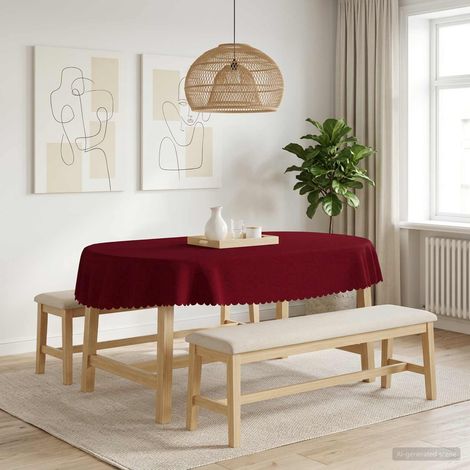 vidaXL Table Cloth 5 pcs Oval Wine Red 130 x 220 cm (1/5)