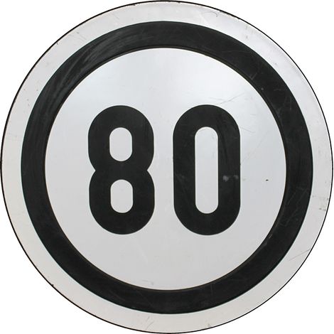 SpazioLuzio - SEÑAL 90x90cm Original Ferroviaria Fibra de Vidrio Tren Velocidad Limitada 80