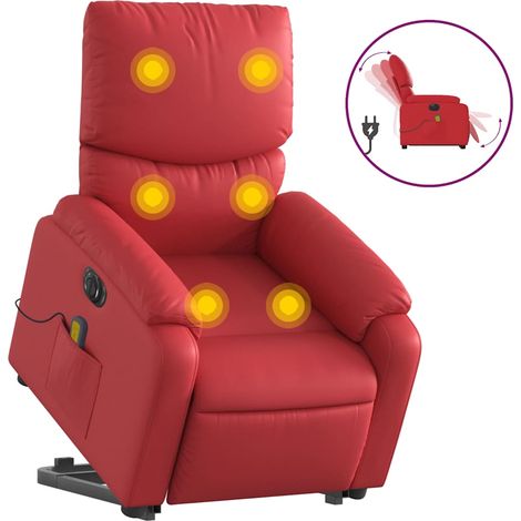 Maison Exclusive - Poltrona Alzapersona Reclinabile Elettrica Rossa in Similpelle