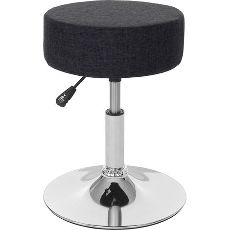 Hocker HHG-173, Sitzhocker Schminkhocker, höhenverstellbar Ø 35cm Textil, dunkelgrau