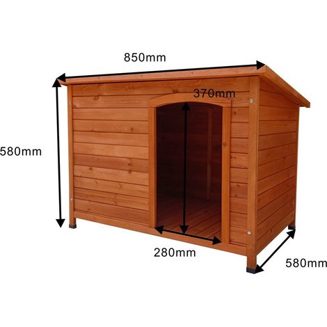 Cuccia per Cani Taglia Media in Legno da Esterno Giardino Tetto Apribile (1/4)
