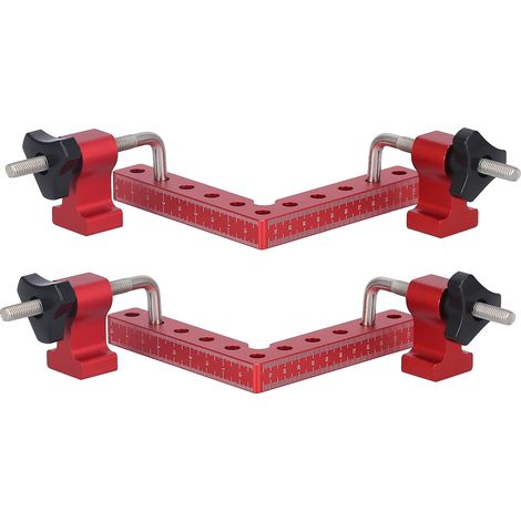 Lot de 2 équerres de positionnement 90° pour assemblage bois, pinces de serrage menuiserie 120mm (1/5)