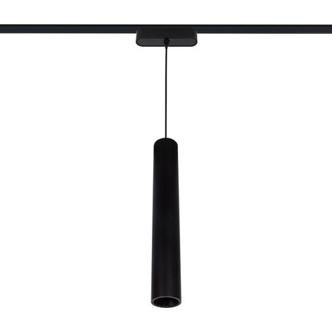 Spot LED Suspendu sur Rail Magnétique 25mm Extra-Plat 15W 48V Quartz Noir 2700K Blanc chaud