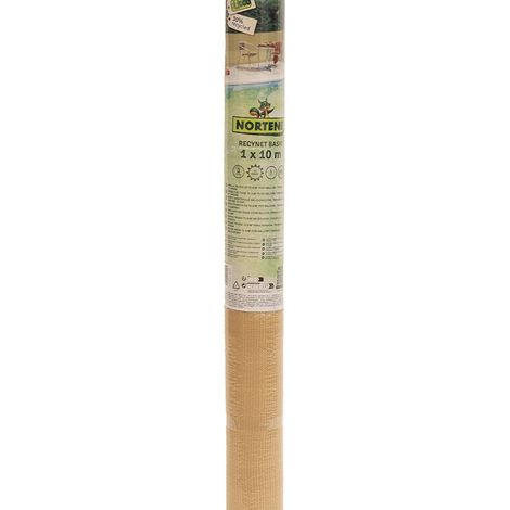 MALLA DE OCULTACIÓN RECYNET BASIC 70 GR ARENA NORTENE 1X10 M (1/4)