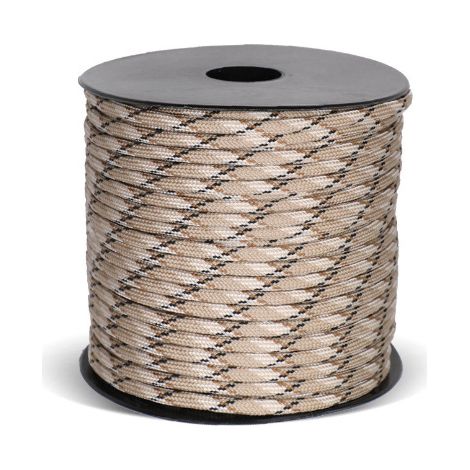 Camouflage désertique de 50 m Corde de tente en polyester à 9 brins, corde pour bâche de camping, corde résistante au vent, corde de survie d'urgence (1/5)