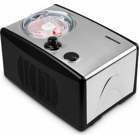 MEDION Sorbetiere et yaourtiere électrique en aluminium avec compresseur, machine a glace d'une capacité d'1,5 litre (correspo (1/5)