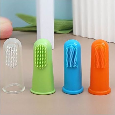 Brosse à dents à doigt pour animaux - Chien, chat - Hygiène buccale - Brossage des dents - Assortiment (1/5)