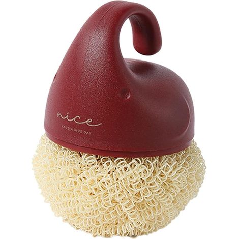 Brosse à vaisselle multifonctionnelle, outil de nettoyage ménager, petite brosse d'évier, boule de nettoyage pour laver casseroles, vaisselle et ustensiles de cuisine, rouge (1/5)