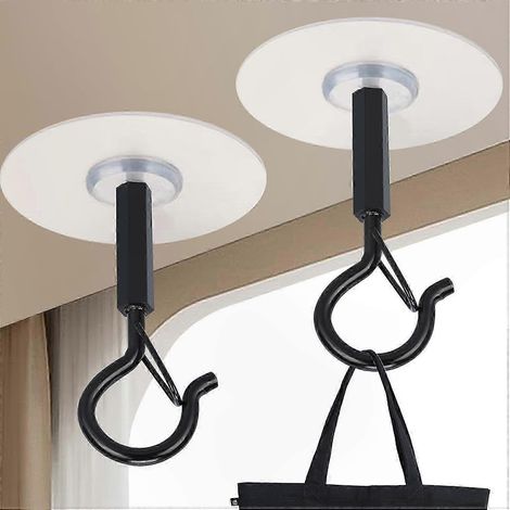 Crochets de plafond robustes, lot de 4, adhésifs puissants pour plantes suspendues, guirlandes lumineuses, carillons éoliens et lanternes, sans perçage, usage extérieur. (1/5)
