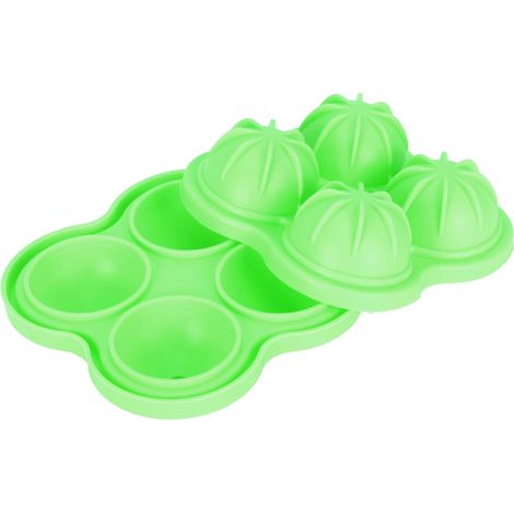 Moule à glaçons en silicone à 4 cavités, vert, pour la cuisine.