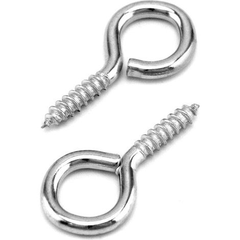 Packung mit 60 verzinkten Schraubhaken, 40 x 19 mm Ringschrauben für Gardinenzubehör und Bastelarbeiten