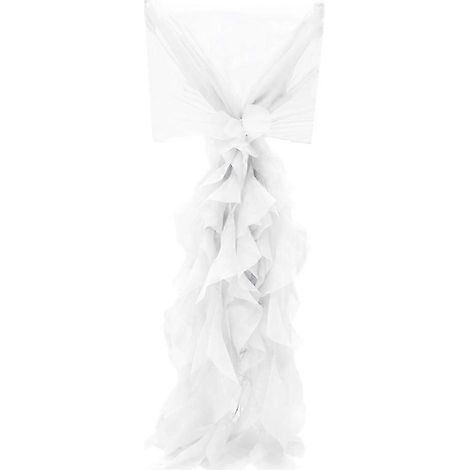 Capuches en mousseline avec volants décoratifs pour-White