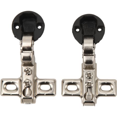 Lot de 2 charnières pour porte vitrée – Cup 26 mm – Grand coudé (encastré / intérieur) (1/5)