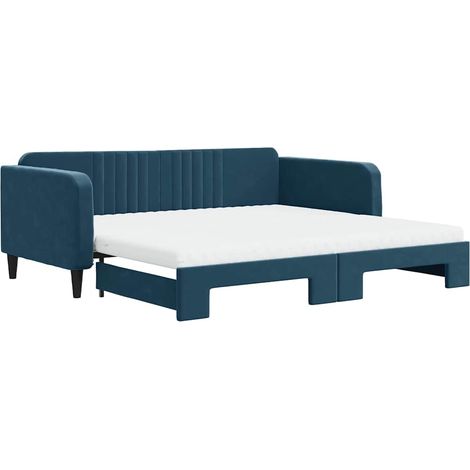 Maison Exclusive - Divano Letto Estraibile con Materassi Blu 100x200 cm Velluto