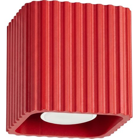 Deckenleuchte RIFF 1 rot Aluminium 1xGU10 10cm Sollux (1/5)