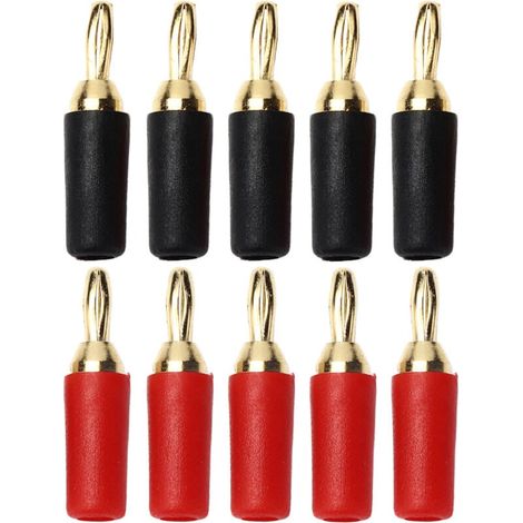 Lot de 5 paires (10 pièces) de fiches bananes de 2.5mm (1/4)