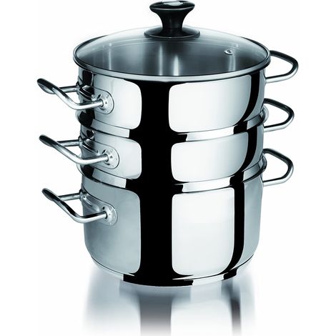 Abert cuscussiera set 4 pezzi acciaio inox 18/10 induzione 22 cm (1/4)