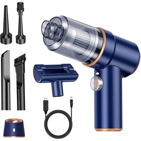120W Portable Car Vacuum Cleaner, Rechargeable Handheld Vacuum, 8000Pa Suction Power with 5 Accessories and Charging Base (1/5)