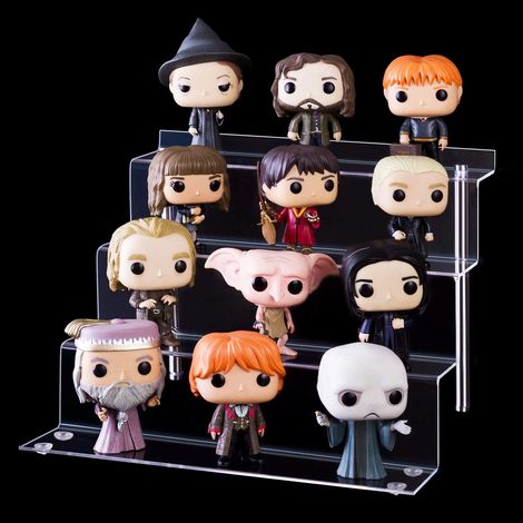 espositori in acrilico per figure Pops, grande vetrina trasparente a quattro livelli, ideale per esporre o collezionare, a forma di cupcake - Set da 4 (27,4 x 29,9 x 16,5 cm) (1/4)