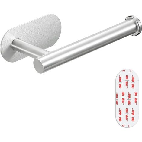 Selbstklebender, wandmontierter Toilettenpapierhalter für Badezimmer, modern, gebürstetes Nickel, Edelstahl 304, für Toilette, Wohnwagen (Silberpackung - 1 Stück) (1/2)